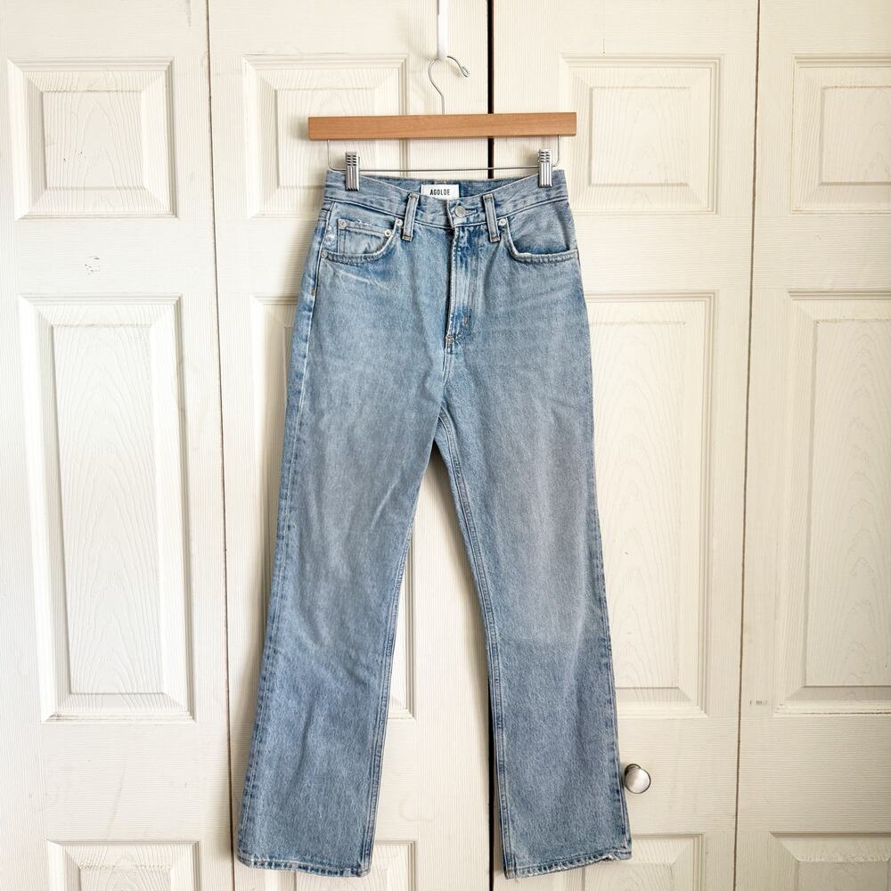 Agolde Straight Jeans size 23 Medium Wash High Rise denim classic quiet luxury